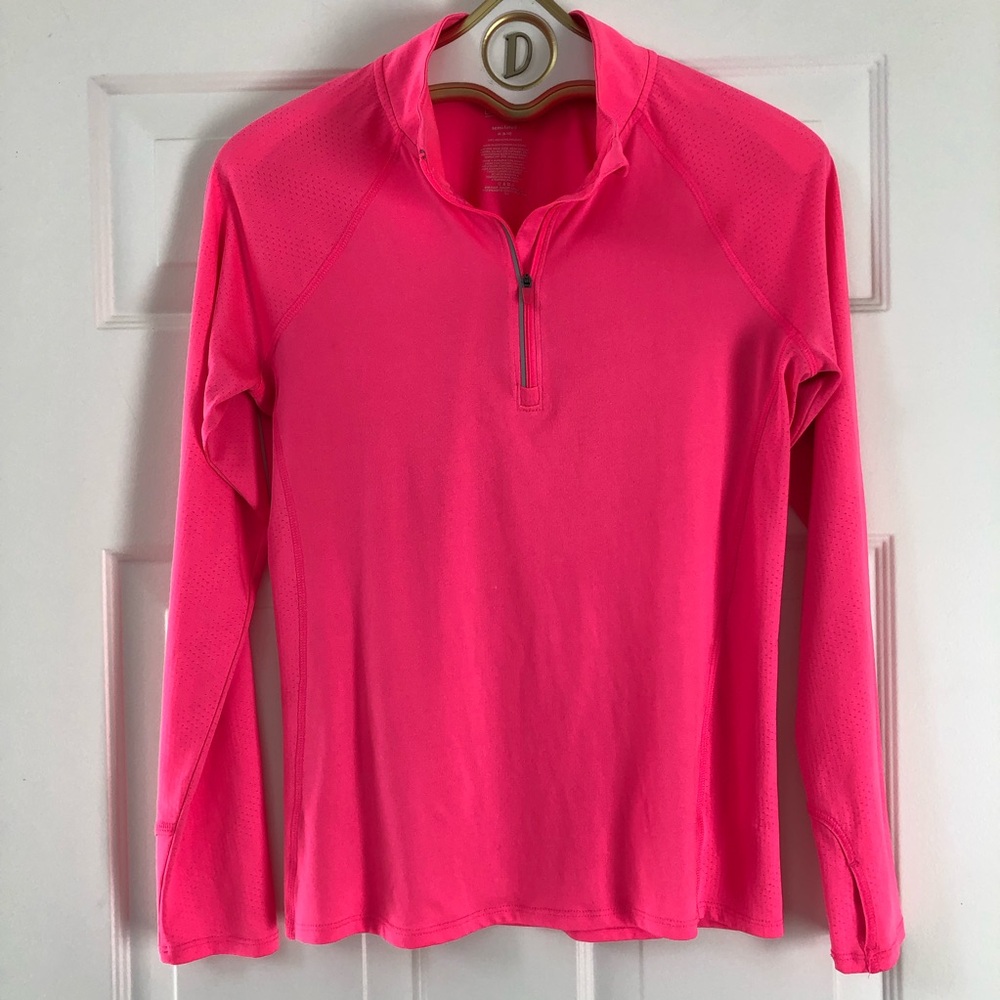 Danskin Now Semi-Fitted Half Zip Pullover w/Thumb Holes - Size M (8-10)